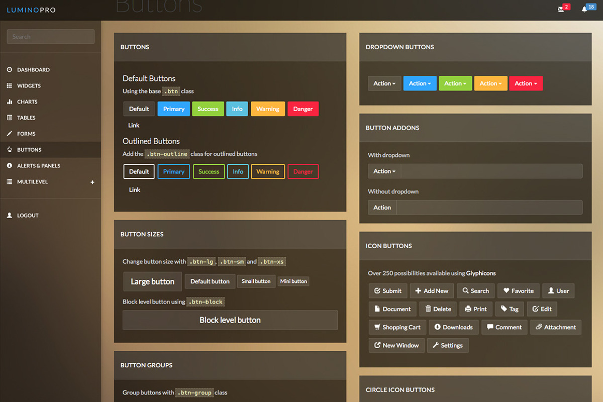 Lumino Pro: Bootstrap Admin Template, a Bootstrap Template by Medialoot (Photo 5 of 5)