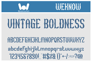 Vintage Boldness font, a Font by weknow