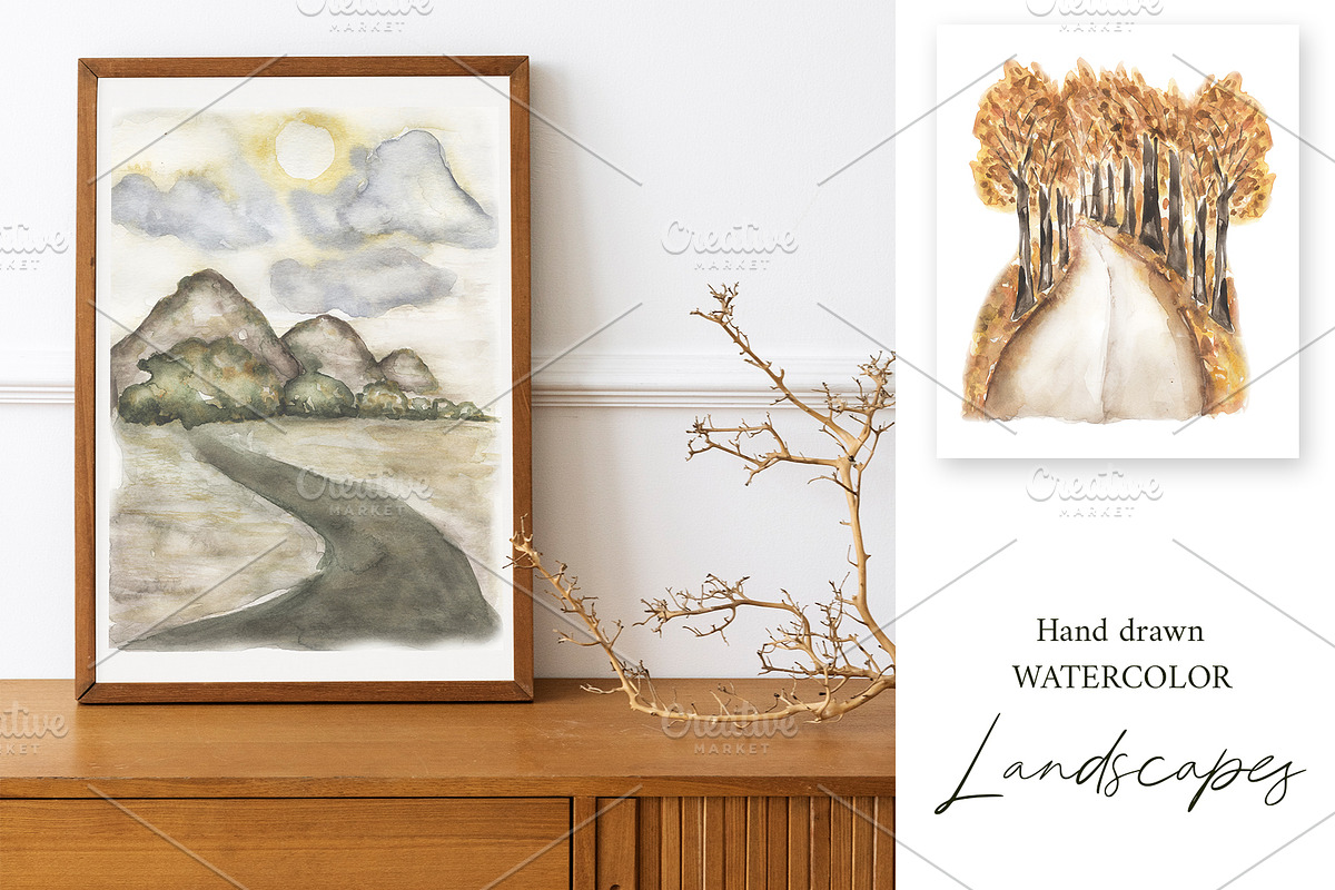 Watercolor Landscapes collection, a Texture Illustration by MayaNavits (Photo 7 of 9)