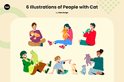 People with Cats Flat Illustration, a Person Illustration by SLAB! Design (Thumbnail 2 of 4)