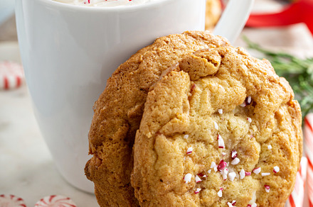Peppermint white chocolate cookies baked for Christmas