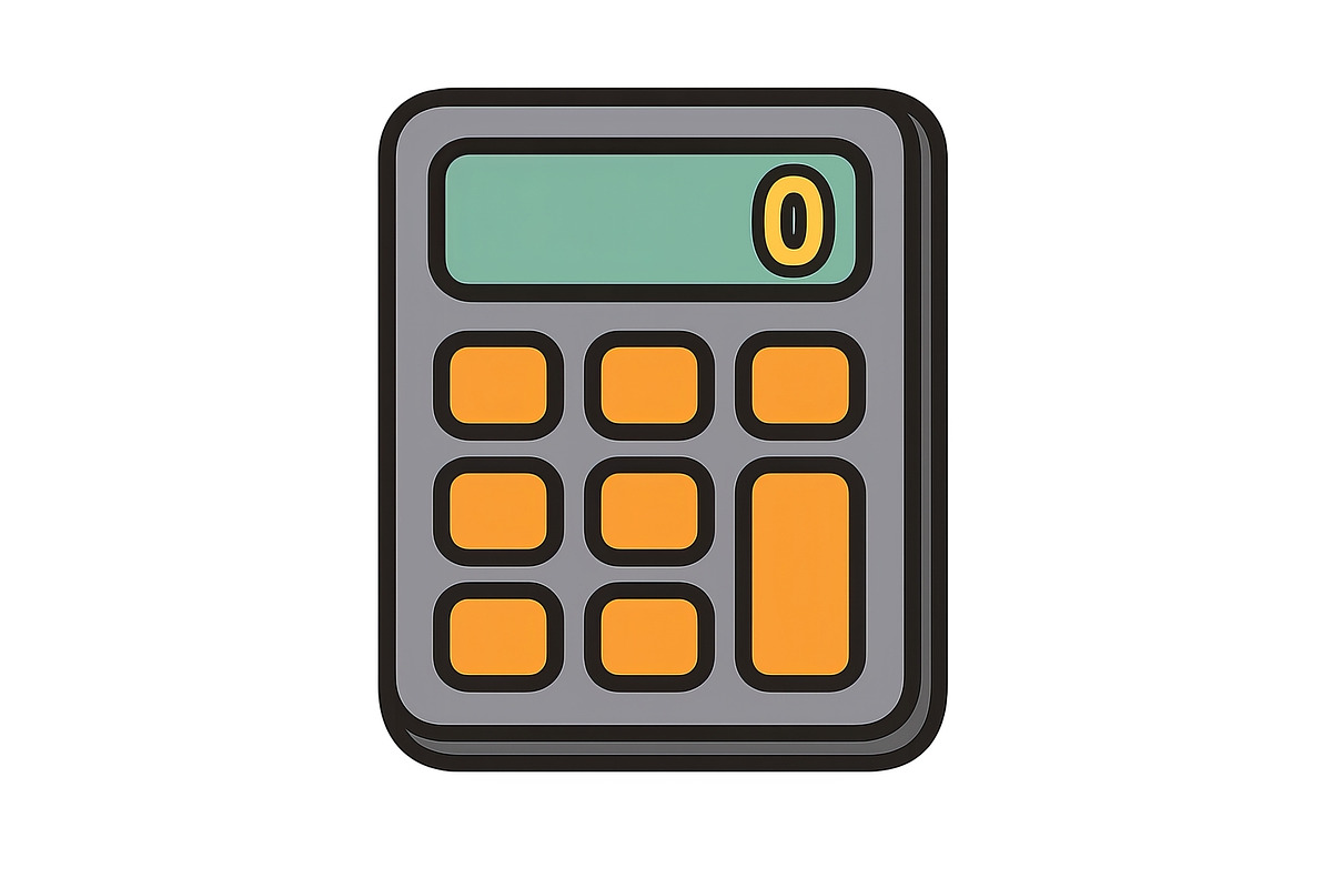 Calculator isolated as png for back, an Illustration by Dvoevnore photos