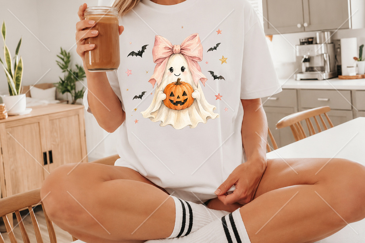 Coquette Ghost Halloween PNG, a Seasonal Illustration by Canvas Craft (Photo 2 of 5)