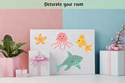 Cute sea animals set, an Animal Illustration by JulyGart (Thumbnail 4 of 6)