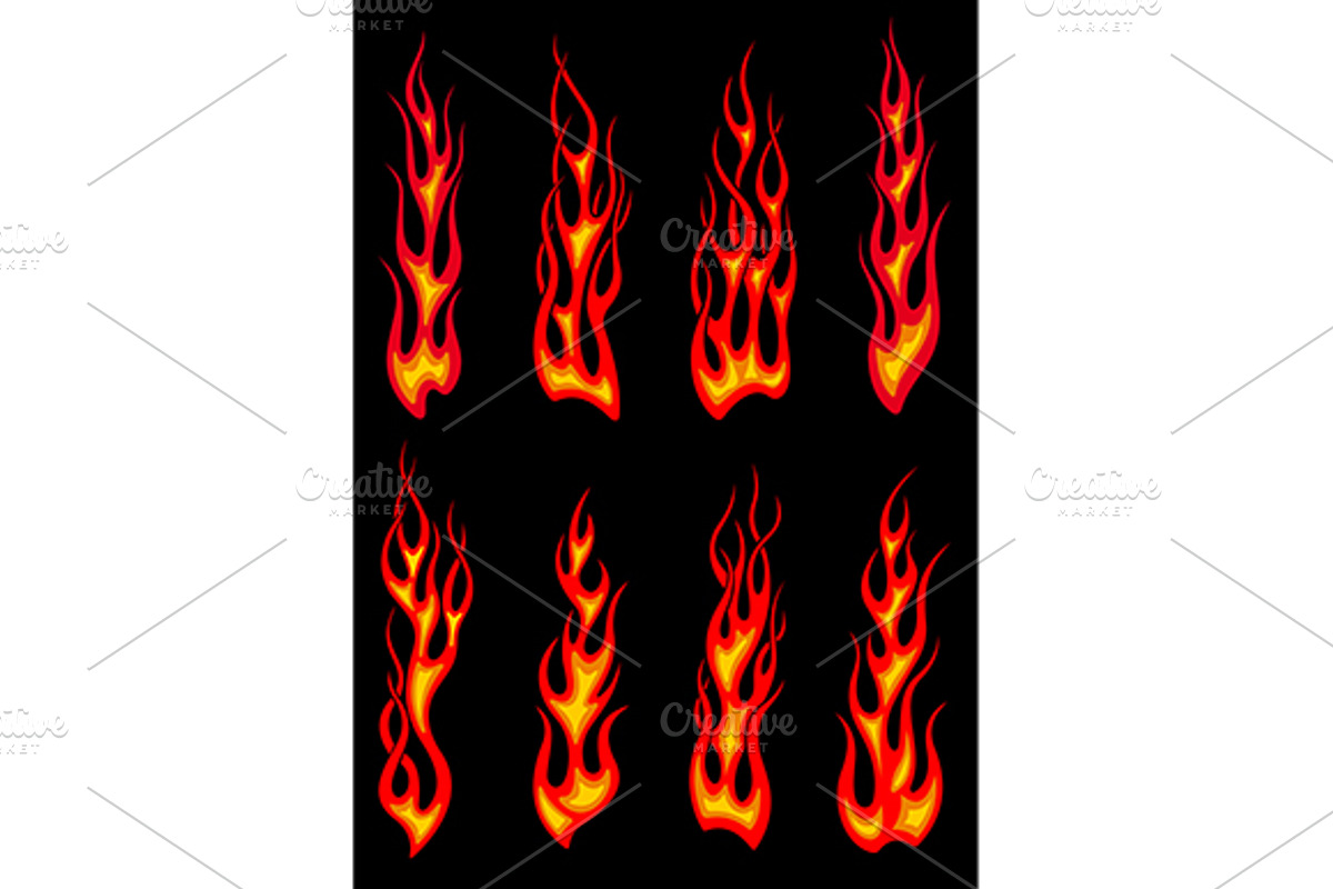 Tribal red flames icons