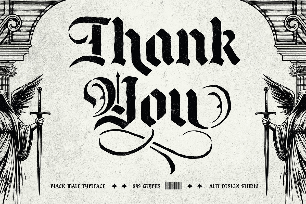 Black male Typeface, a Blackletter Font by alit design (Photo 17 of 17)
