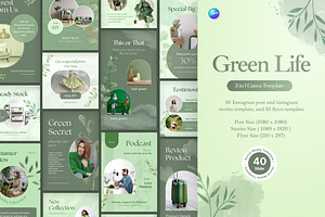 Green Life 3in1 Canva Template