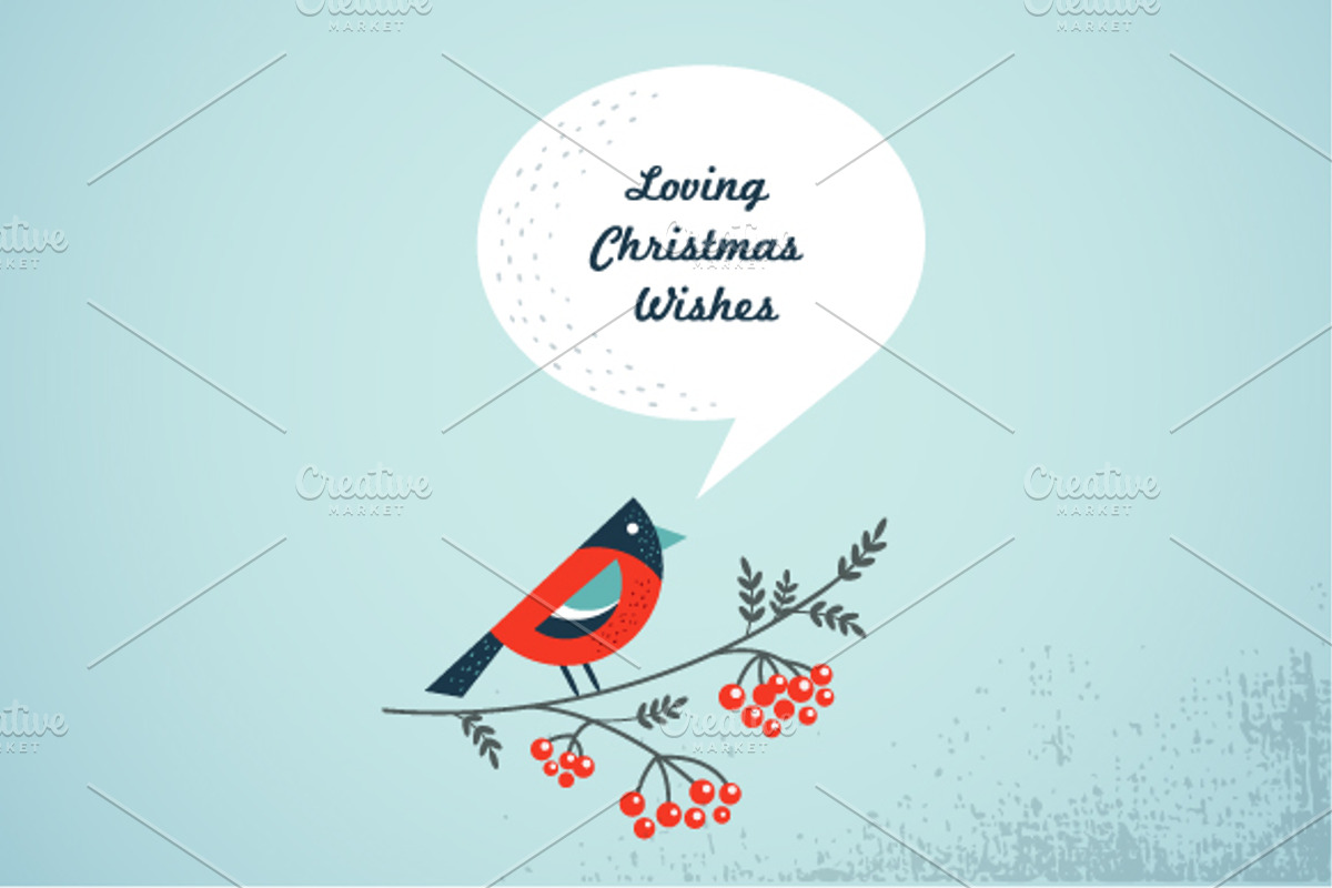3 Christmas winter cards with birds, a Texture Illustration by Marish (Photo 2 of 3)