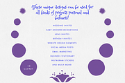 Purple Mexican Otomi Clipart Bundle, a Texture Illustration by Minky Moo Creations (Thumbnail 9 of 10)