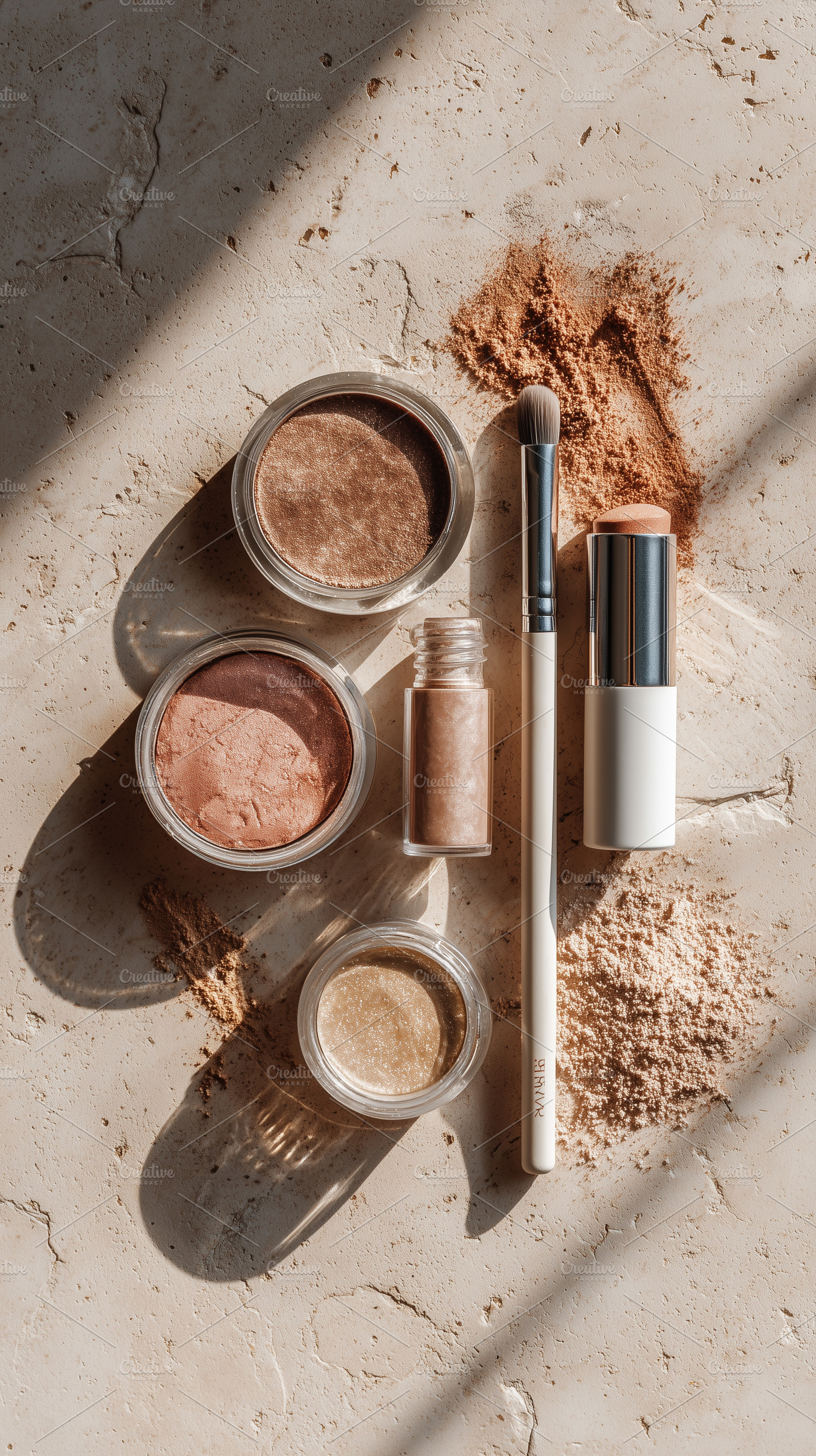Natural golden beige makeup cosmetic, a Beauty & Fashion Photo by MistyDay