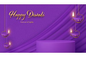 Indian holiday Diwali podium, a Decorative Illustration by Buch&Bee