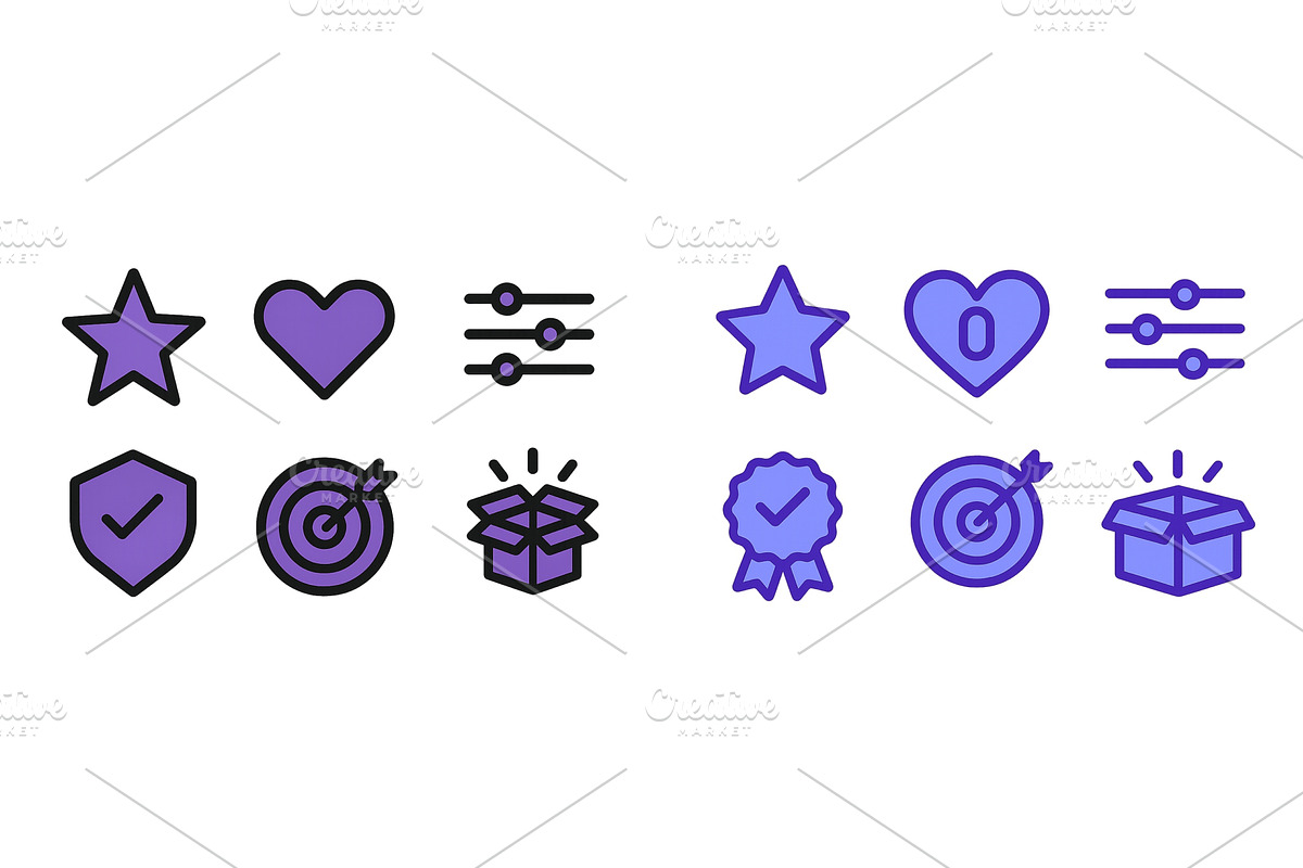 Various vector icons arranged in a, an Object Illustration by ZinetroN
