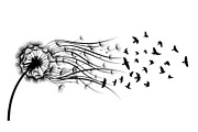 Dandelion Blow Silhouette Bundle, an Illustration by yasushie (Thumbnail 20 of 31)