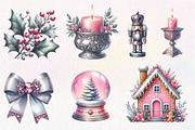 Silver Pink Christmas Clipart, an Illustration by Dream Creation (Thumbnail 5 of 6)