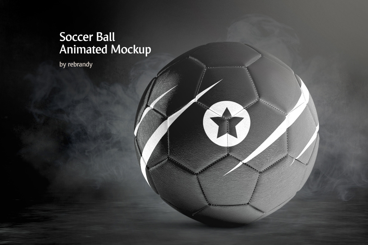 Soccer Ball Animated Mockup, a Merchandise Mockup by rebrandy (Photo 1 of 14)