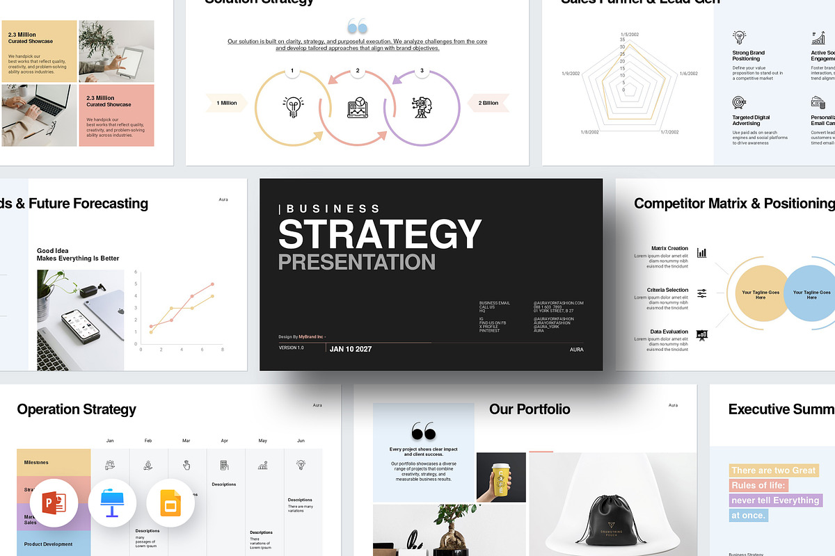 AURA Business Strategy Presentation, a Presentation Template by GoldenPixelStudio (Photo 1 of 30)