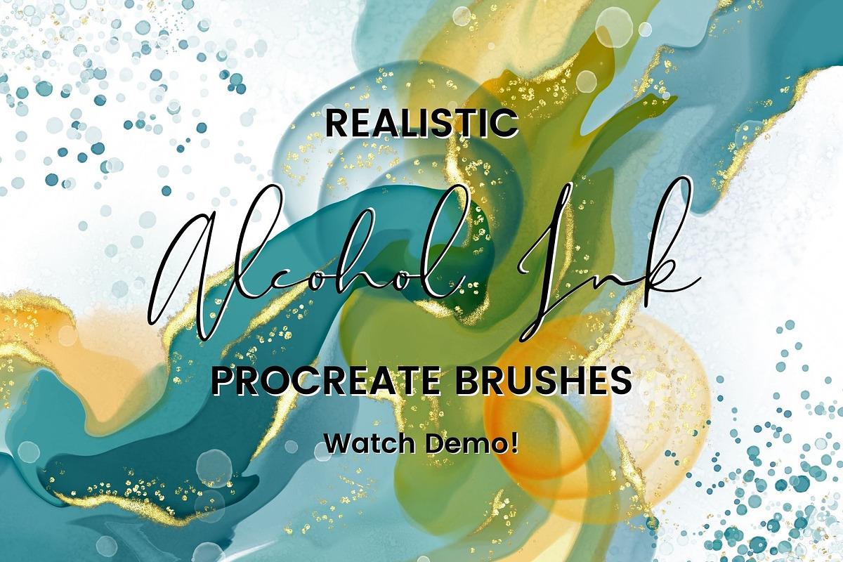 Realistic Alcohol Ink Brushes, a Brush Add-On by Angela Roze (Photo 2 of 7)