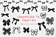Elegant Coquette Bow Tie Clipart Set, an Object Graphic by Watercolor dreams (Thumbnail 1 of 3)