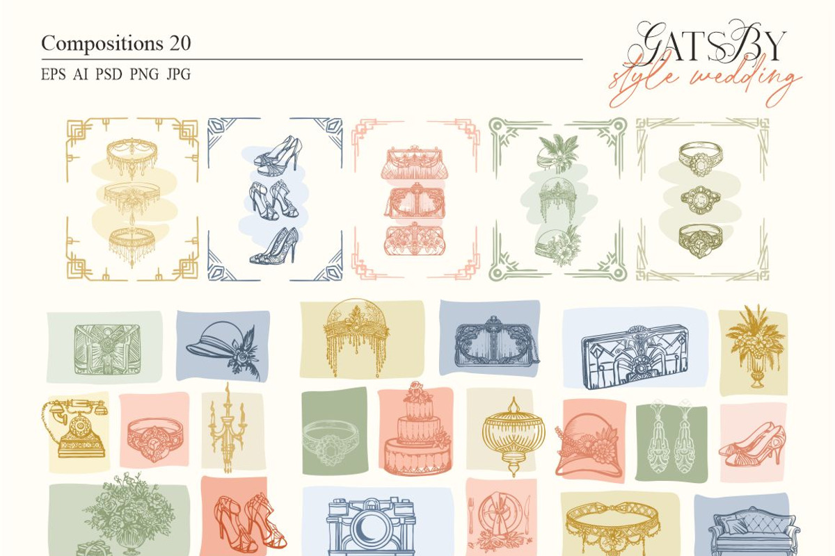 Gatsby-style wedding, an Object Graphic by Collection by VY (Photo 8 of 18)