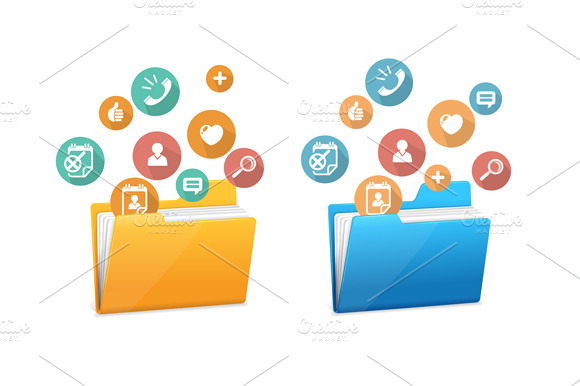 File Folders And Flat Icons