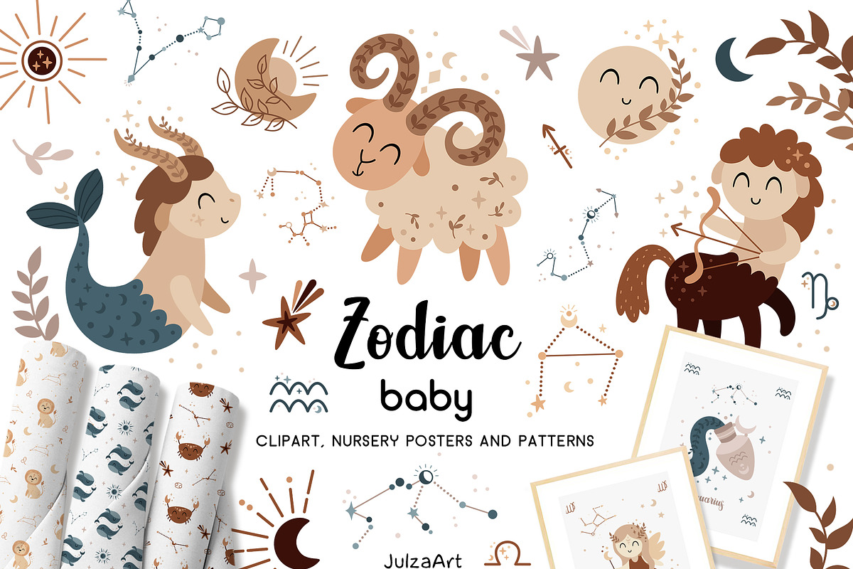 Kids Bundle Cliparts & Patterns, an Illustration by JulzaArt (Photo 4 of 16)