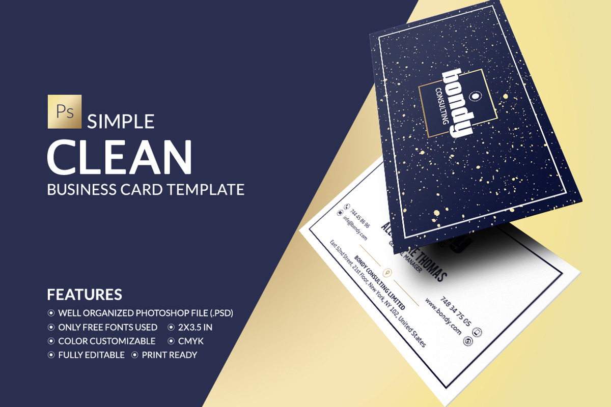 Simple Clean Business Card, a Business Card Template by Marvel (Photo 1 of 6)