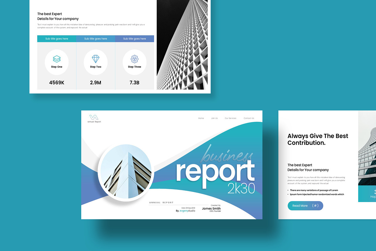 Business Report Presentation, a Presentation Template by evgenystudio
