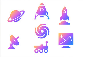 Space exploration symbols including, a Technology Illustration by ZinetroN