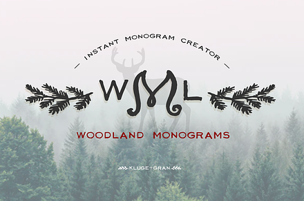 Woodland Monograms Font, a Symbol Font by KLUGE+CO