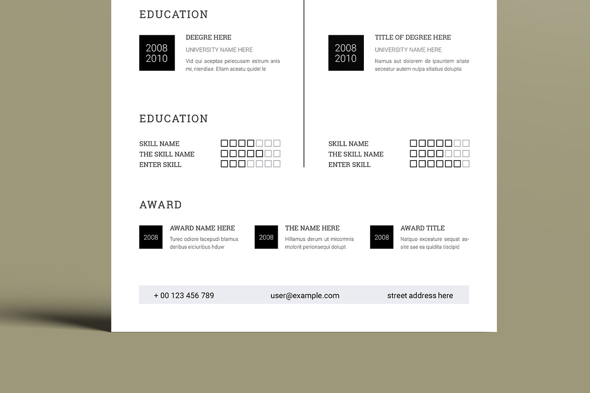 Minimal Resume, a Resume Template by MightyDesign (Photo 3 of 8)