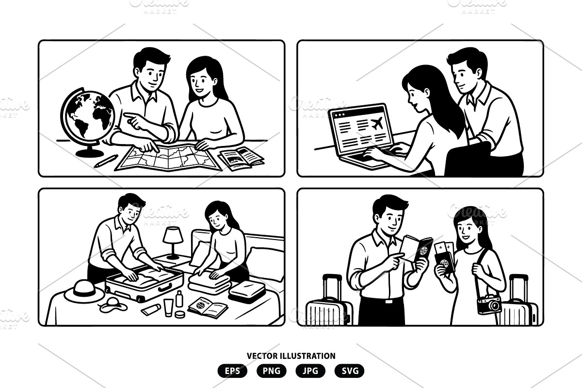 Couple planning a vacation, a Person Illustration by Vectorlina (Photo 3 of 3)