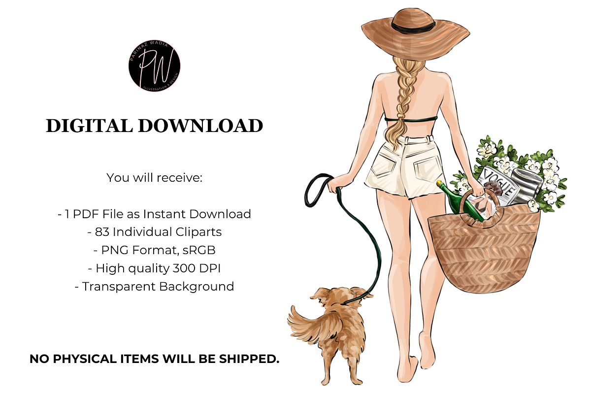 Summer Girls 8 clipart, a Person Illustration by Parinaz Wadia Design (Photo 6 of 9)
