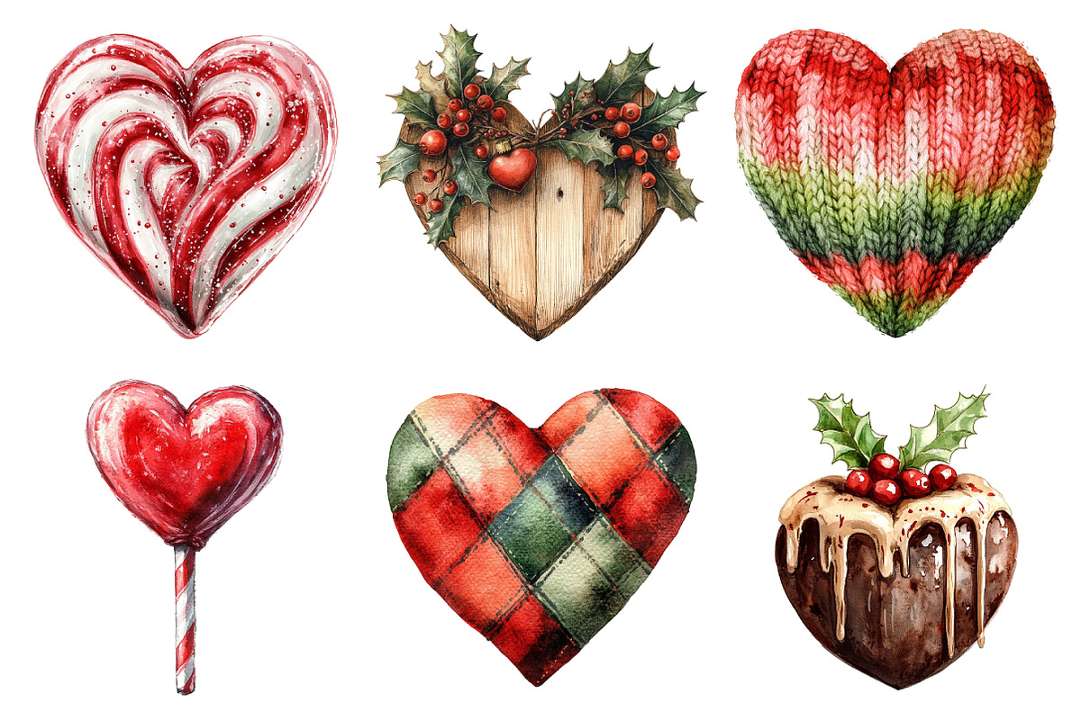 Christmas Hearts Clipart Bundle, an Illustration by Daily.Designs (Photo 2 of 5)