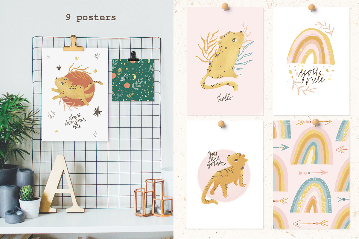 Boho animals. Rainbow clipart, an Animal Illustration by Lesya Skripak (Photo 5 of 10)