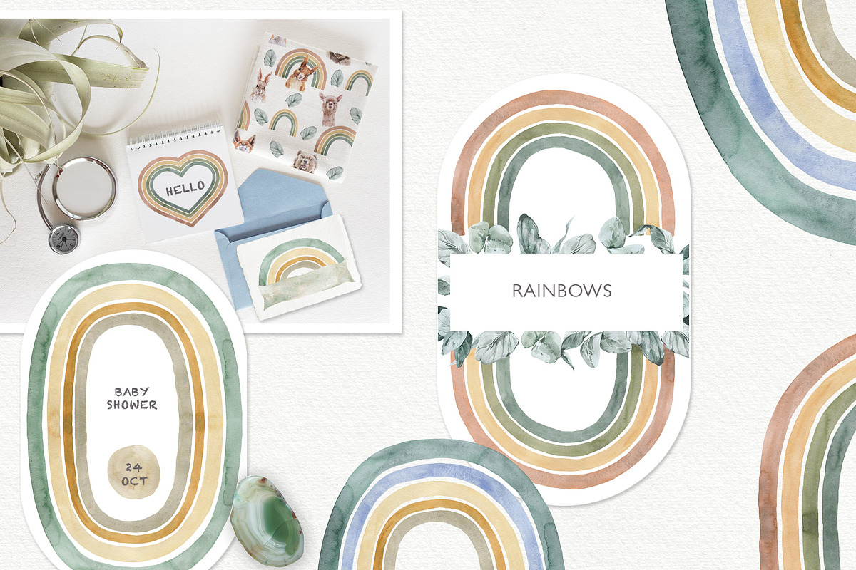Boho Watercolor Animals & Rainbows, an Animal Illustration by Cat In Colour (Photo 8 of 12)