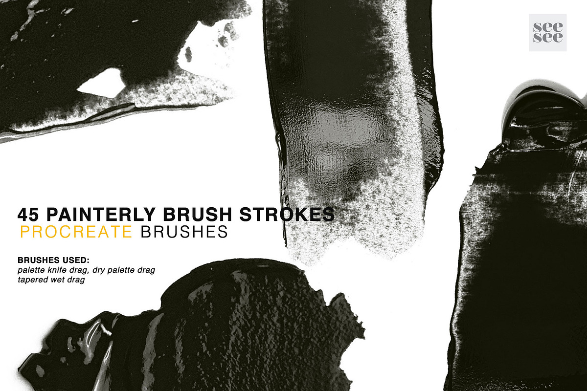45 Procreate Painterly Brush Stamps, a Brush Add-On by CC CREATIVE CO (Photo 9 of 15)