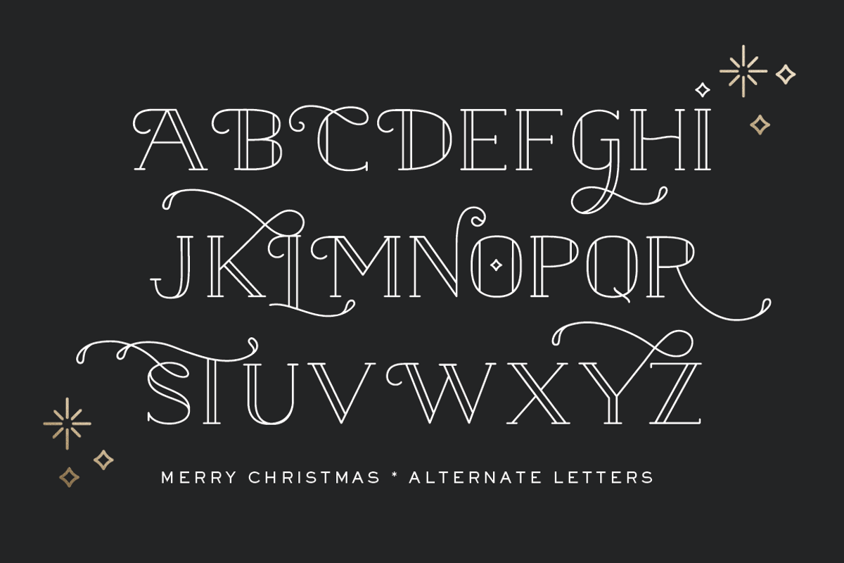 Merry Christmas Font - with sparkles preview 4