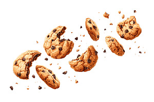 Bitten cookies background. Realistic, a Food Illustration by Stock-Smart-Start
