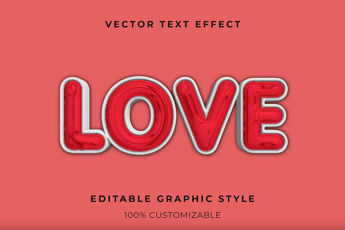 Shiny Red Balloon Text Effect