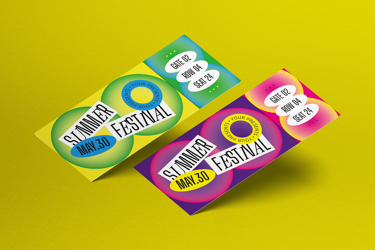 Summer Festival Ticket, a Card Template by graphicook (Photo 1 of 3)
