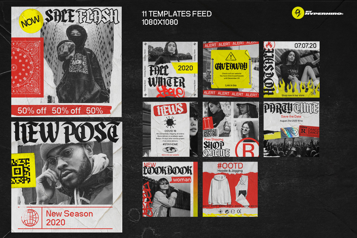 Street wear Instagram Templates, a Social Media Template by HYPER HIROⓇ (Photo 4 of 6)