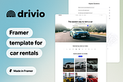 Drivio - car rental Framer template, a HTML Template by WhiteUI.Store (Thumbnail 1 of 6)