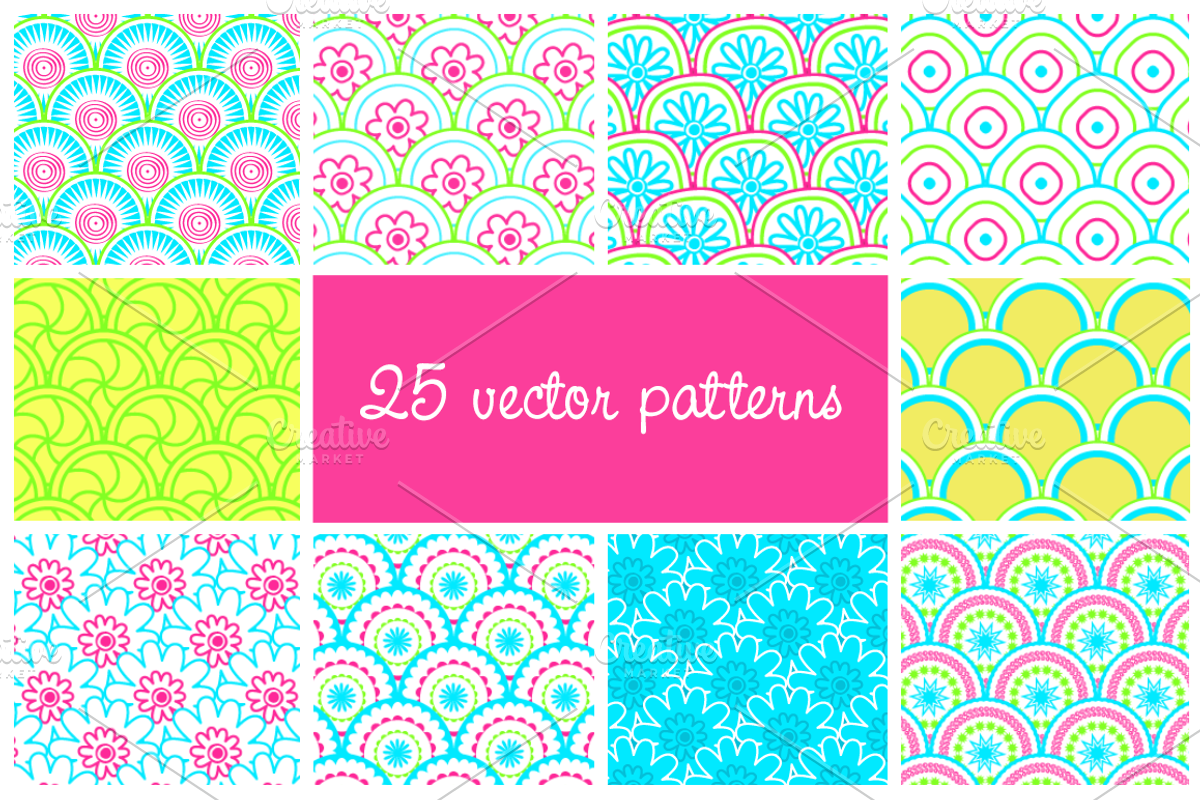 Seamless Vector Patterns, a Pattern Graphic by DeepDesign (Photo 1 of 2)