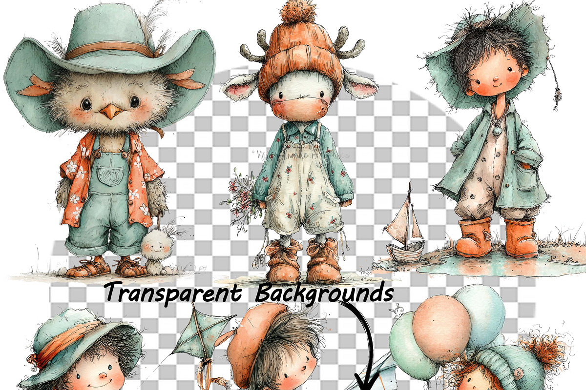 Whimsical Summer Woodland Animals, an Illustration by one-touch (Photo 7 of 13)