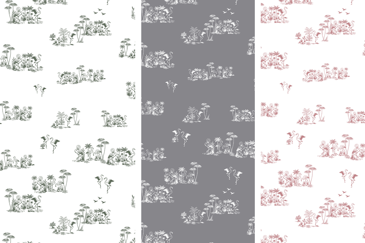 Flamingo Toile Illustrated Pattern, a Background Graphic by Hughes Studio (Photo 8 of 8)