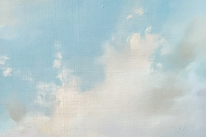 Oil painting presenting an abstract serene seascape with beach,, an Illustration by Studio ANNA
