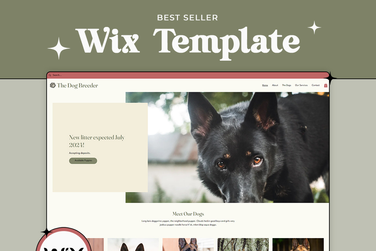 The Dog Breeder Wix Template, a Wix Template by Girl Boss From Home (Photo 4 of 8)