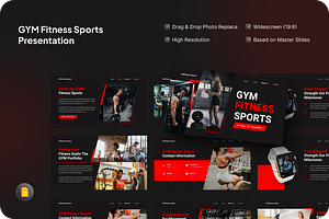 GYM Fitness Sports Google Slides, a Presentation Template by SquidPixey