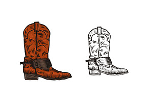 Cowboy Hat And Boots Vector