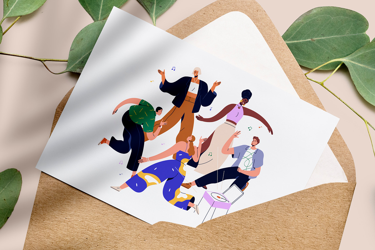 Happy people dancing at party set, a Person Illustration by Good Studio (Photo 12 of 14)